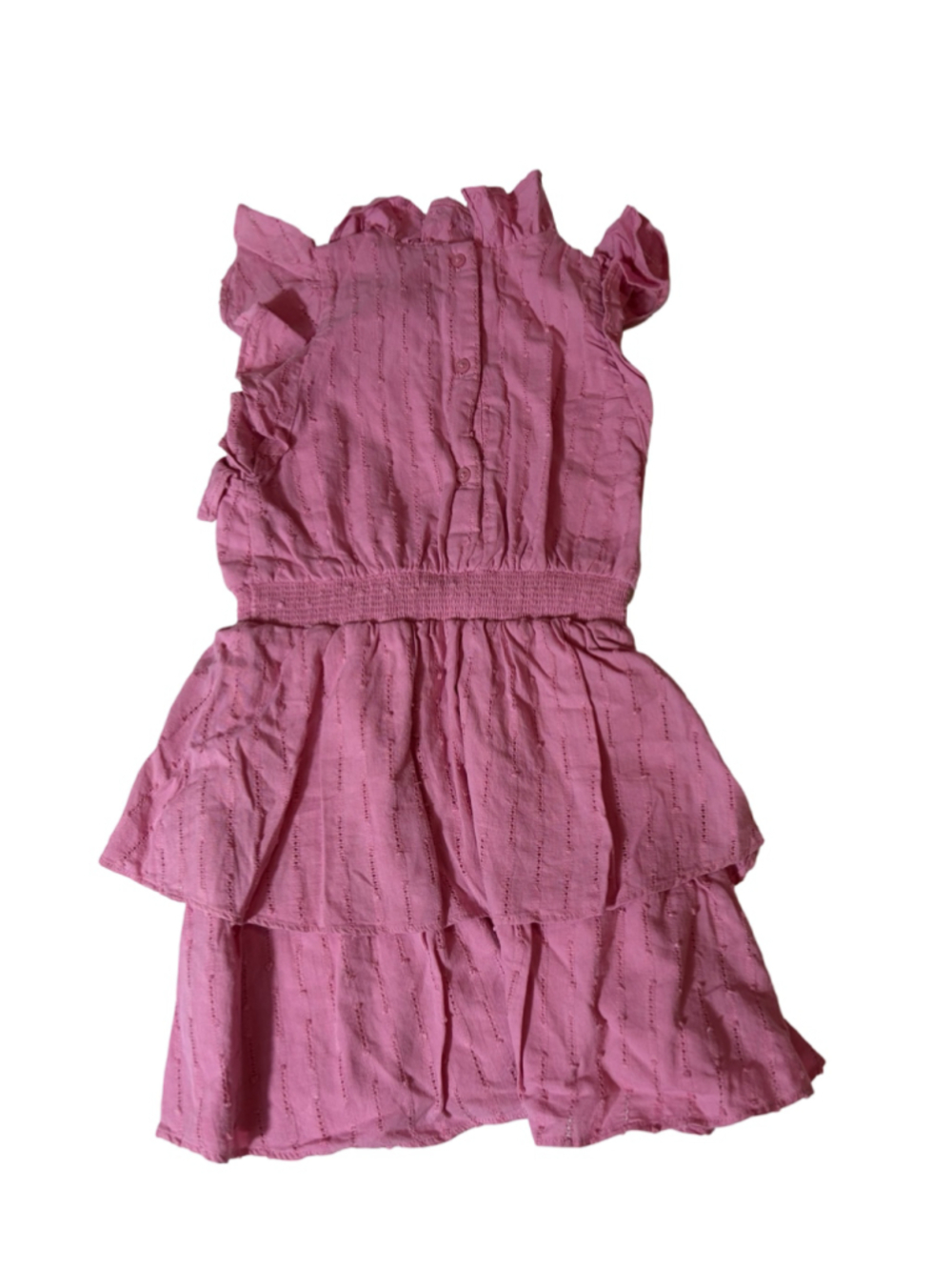 Janie and Jack Pink Eyelet Ruffle Tiered Cotton Dress Girls 6 Romantic Party